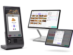 Self-service kiosk, counter POS and tablet for restaurants, with upsell prompts at the point of order