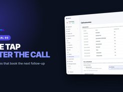 Tutorial title card reading “One Tap After the Call” beside the LumaKol Call outcomes settings table.