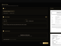 Compose — the page count updates as you attach, so you know what it costs before you send