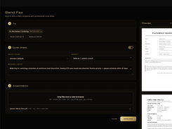 Compose — live page count and cover sheet preview before you send