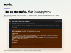 Safe mode: the agent drafts the reply as an internal note for your team to approve