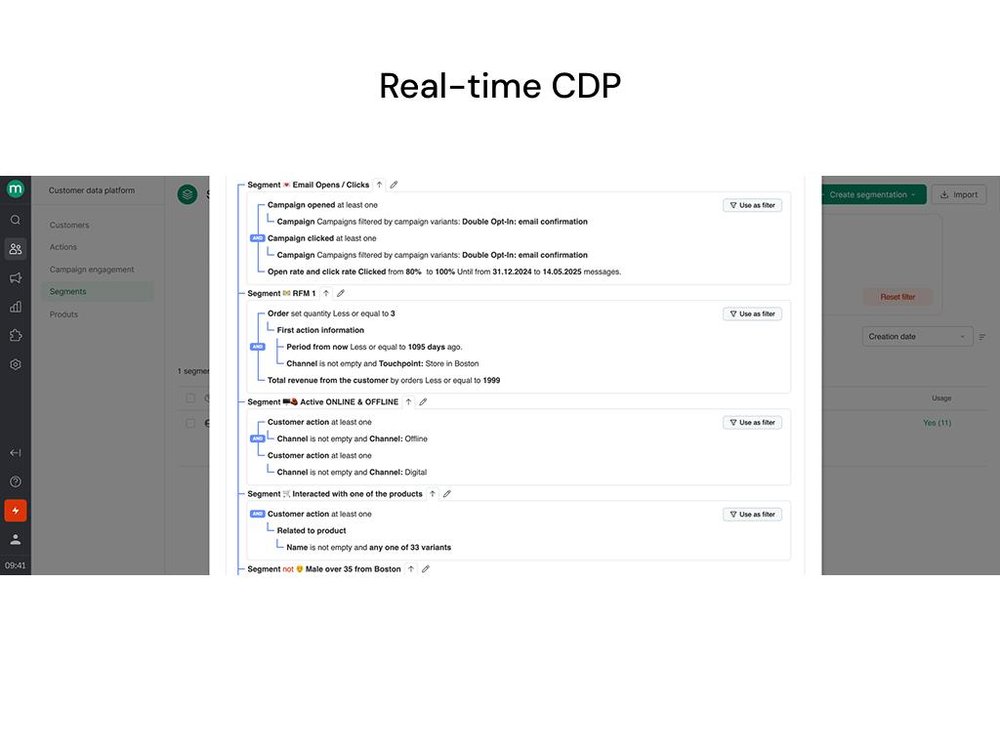 Unify customer data from all channels into actionable segments with AI-powered behavioral insights
