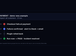Incident and alert: email, Slack or webhook on state change