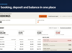 Ranch dashboard: bookings, open dates and deposits in one place
