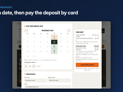 Hunter checkout: pick a date, then pay the deposit by card