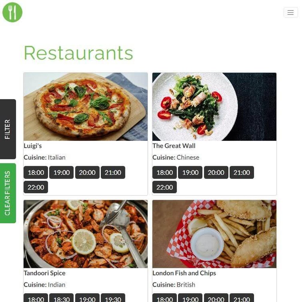 Search results page