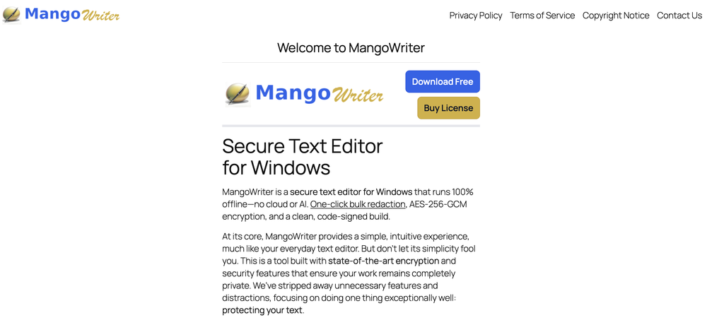 MangoWriter Screenshot 1