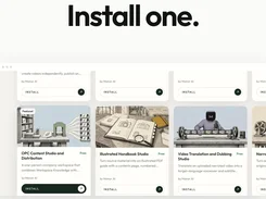 Manor AI workspace gallery showing installable content, handbook, and video-dubbing studios.