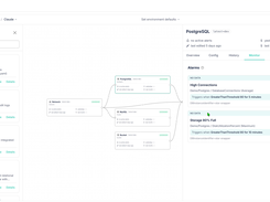 Built-In Monitoring & Alarms - Every component ships with sensible alarms out of the box. Thresholds for connections, storage, throughput, and more are preconfigured by the bundle author, so monitoring is in place the moment a service is deployed.
