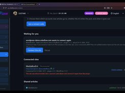 Review and approve a WordPress site reconnection request in MBX Flow.