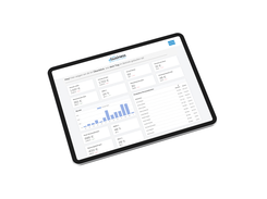 MEINbusiness dashboard on a tablet