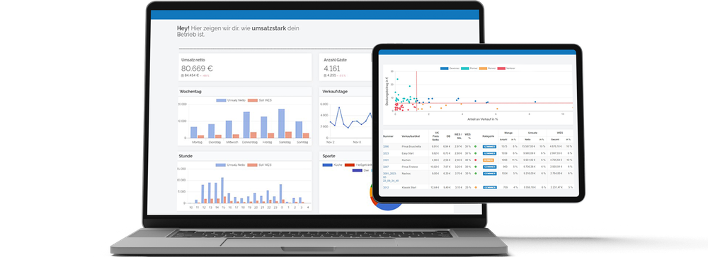 MEINbusiness Software on desktop and tablet