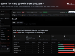 Win both, AI only, Google only or lose both: Search Twin results by buyer question type