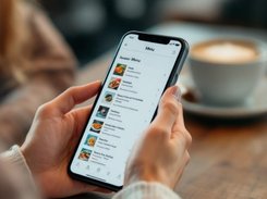 Guest viewing a restaurant's digital menu on a phone