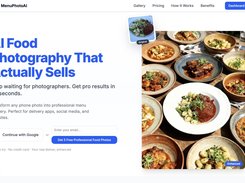 MenuPhotoAI.com Landing page