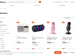 Category page with filters and product cards
