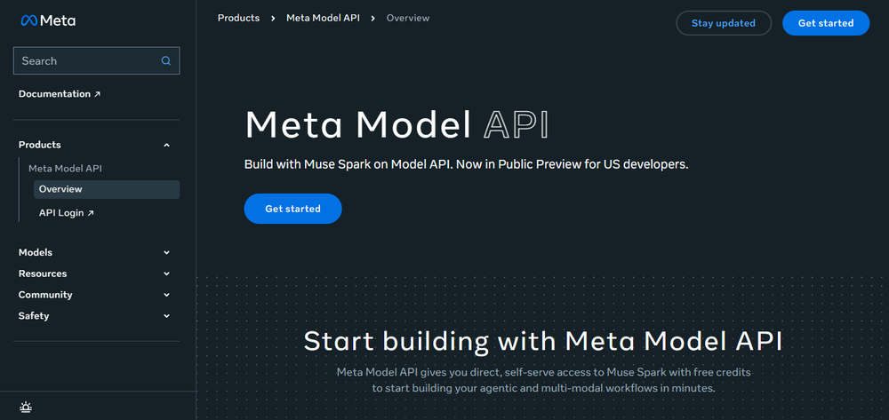 Meta Model API Screenshot 1