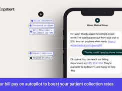 Once a visit is billed, a Hello Patient AI agent texts the patient their balance with a secure pay link and points them to the billing line when they ask to pay another way. Outbound billing that gets bills paid faster.