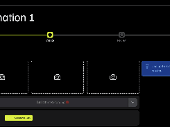 Dark “Animation 1” creation screen with three camera placeholders, a Start Recording control, and Webcam and iOS/Android Cam buttons.