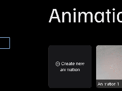 mimem dashboard titled “Animations,” with navigation links, a Create new animation tile, and animation thumbnails including “Demo: Squats.”