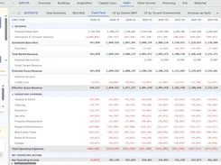 AI Advisor monthly cash-flow report listing revenue, operating expenses, and net operating income.