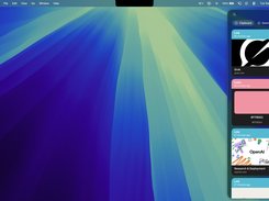 A narrow Minimal Paste clipboard panel docked on the right side of a macOS desktop, showing copied Grok, color, and OpenAI link cards.