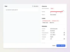 Moderation api review content details