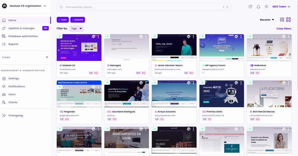 Manage and monitor multiple WordPress websites from a single, intuitive dashboard. Log in to any of your sites with one click.