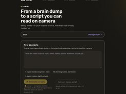 Create a camera-ready script from a topic or raw idea