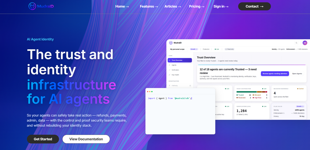 MudraID Website Homepage