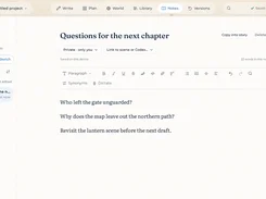 Musael notes editor with a private note and rich-text writing controls.