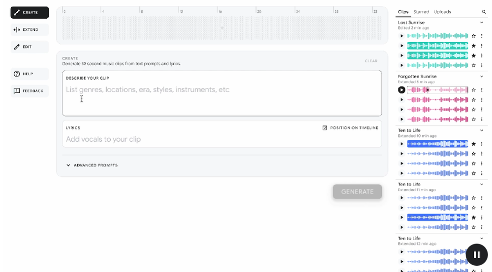 Music AI Sandbox Screenshot 1