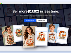 MyDesigns homepage: print-on-demand workflow for stickers and apparel