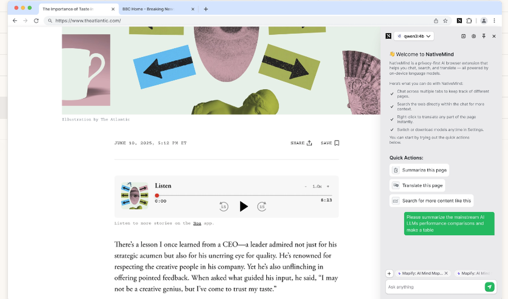 NativeMind Screenshot 1
