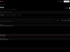 Nebula Work calendar in the BreachLine interface, with scheduled security-review and retest tasks on 11 September.