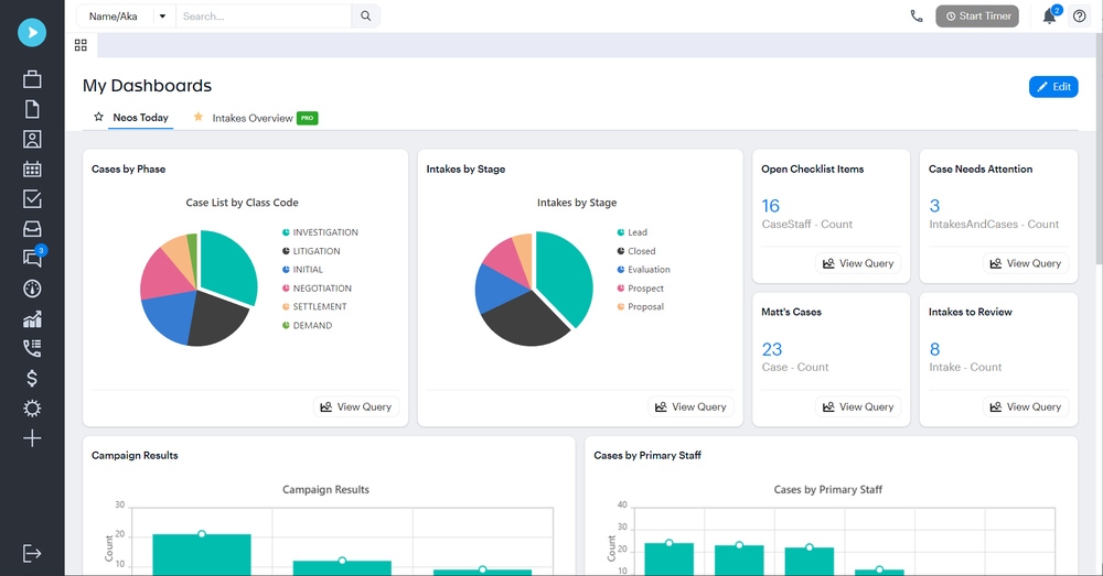 Gain real-time visibility into your firm's performance with dashboards & subscriptions