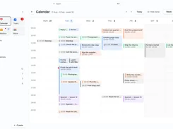 Needt desktop weekly calendar for 31 August through 6 September with colored scheduled task blocks.