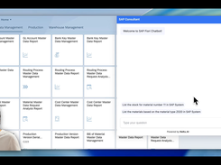 Demo: NeKu AI chat panel and suggested questions inside SAP Fiori.