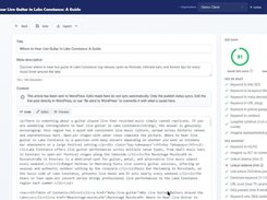 The article editor with live SEO scoring. Keyword use, structure and readability are checked as you write, before anything is published.