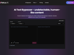 Humanize AI-generated text with the NetusAI AI Bypasser. Choose a version and rewrite level to turn AI drafts into natural, human-like content in 35+ languages.