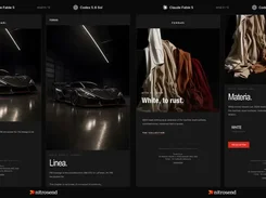 Side-by-side Ferrari and fashion email campaign concepts labeled Claude Fable 5 and Codex 5.6 Sol, with Nitrosend branding at the bottom.