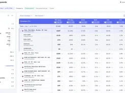 PPC keywords report with campaign spend, sales, ACOS, ROAS, CPC, and conversion metrics.