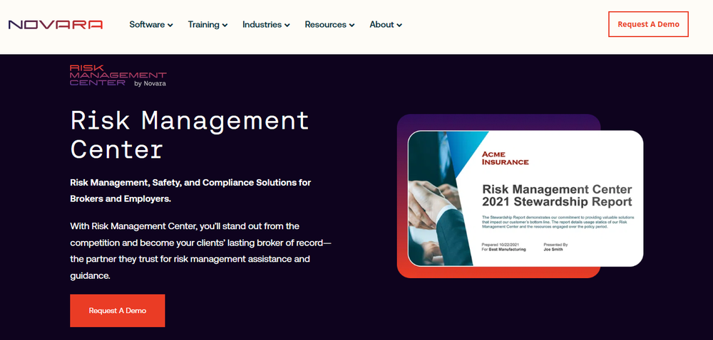 Novara Risk Management Center Screenshot 1