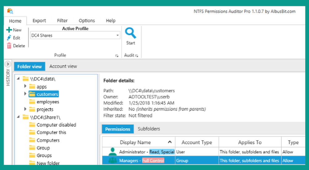 NTFS Permissions Auditor Screenshot 1