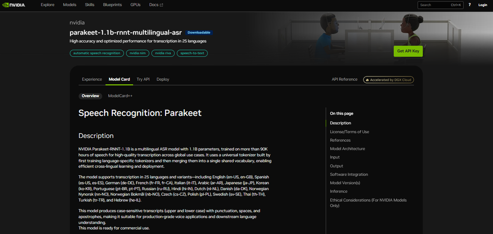 NVIDIA Parakeet Screenshot 1
