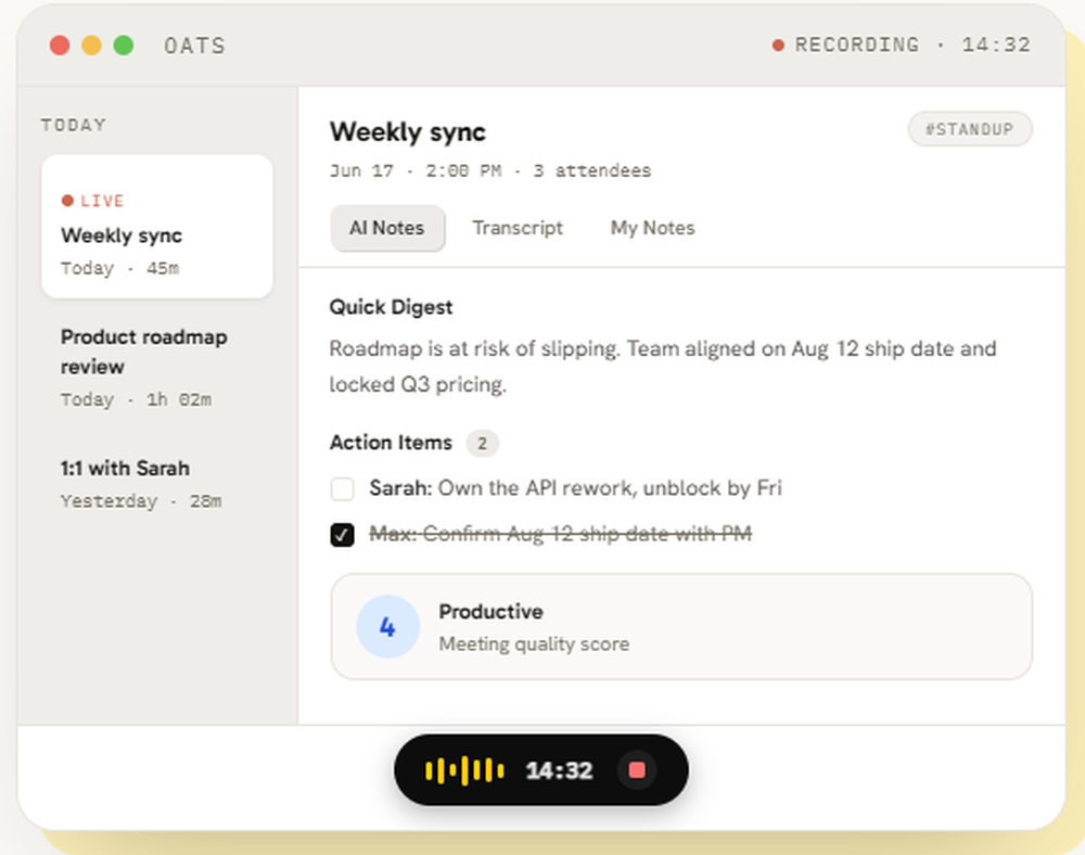 Oats Screenshot 1