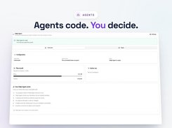 Octopora Helpi Agent interface showing readiness status, repository configuration, monthly run and token usage, active runs, and an explanation of the agent workflow.