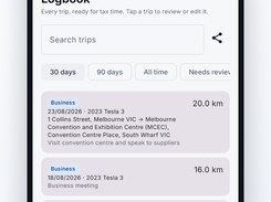ATO-compliant logbook, filled in automatically