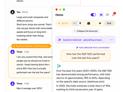 OLVA detects a meeting question and generates an AI answer alongside the transcript.