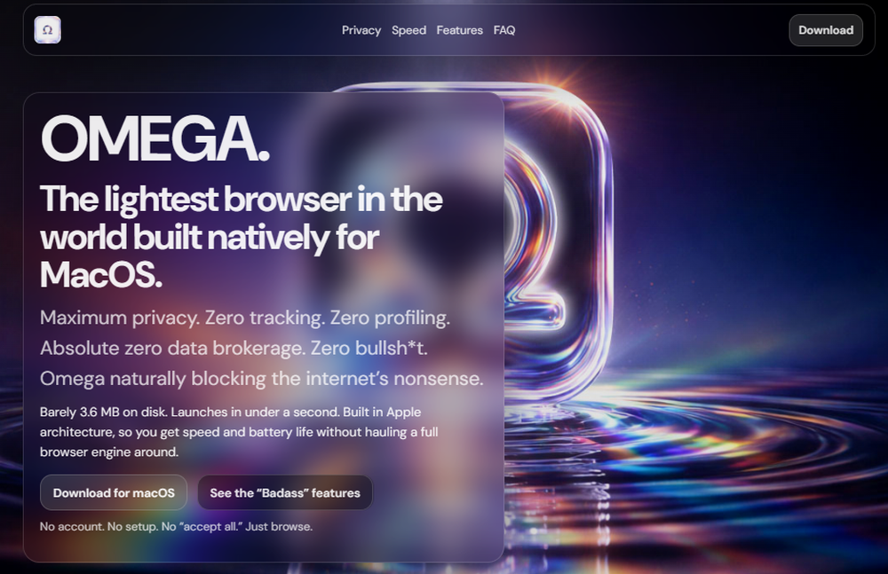 OMEGA Browser Screenshot 1